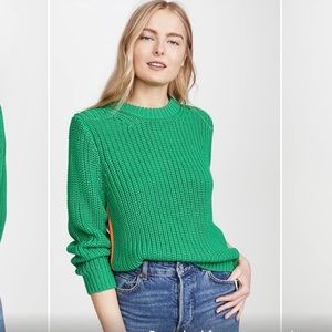 Tory Burch Sport vineyard green ribbed sweater medium